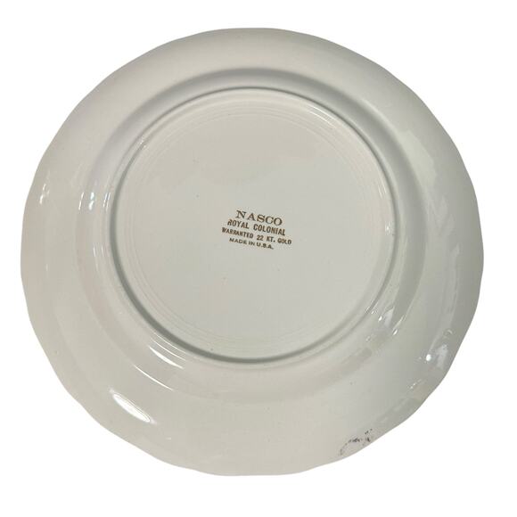 Vintage Warranted 22 KT Gold 10 Inch Dinner Plate Royal Queen Nasco - Picture 3 of 6